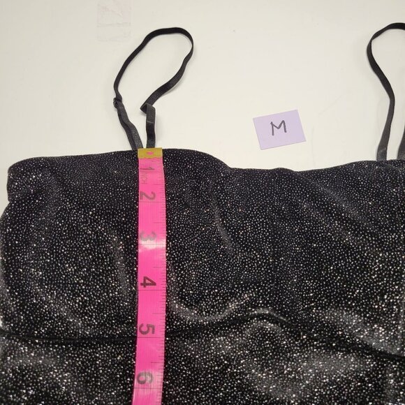 Sparkly Strapless Glitter Black Mini Dress Various Sizes S M L - Picture 12 of 16